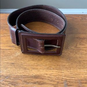 Wide Brown Leather Belt